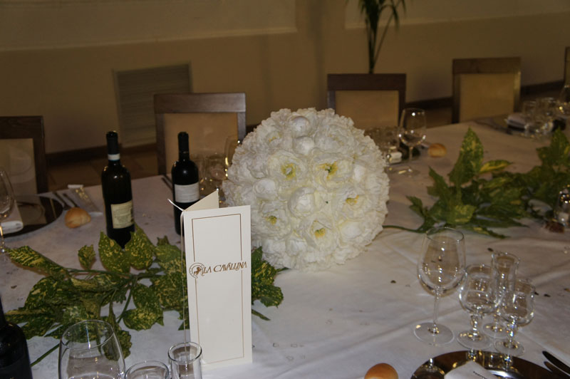 Bouquet tavoli matrimonio Cerimonie La Cavallina